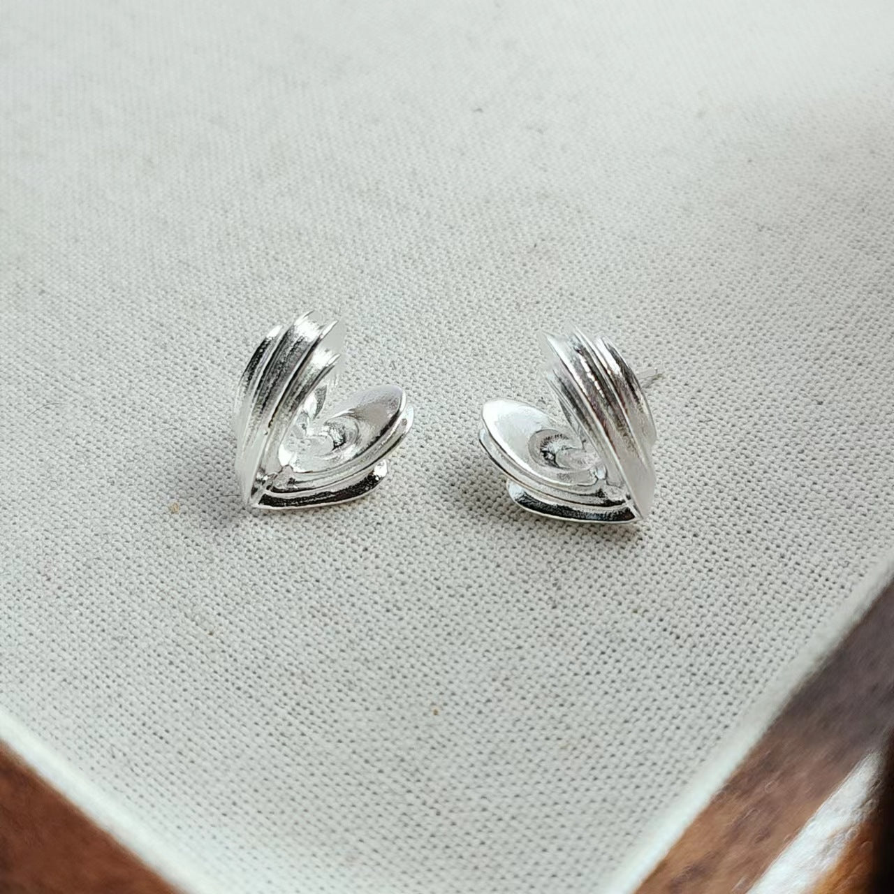 Sterling Silver Needle European And American Irregular Metal Ear Studs