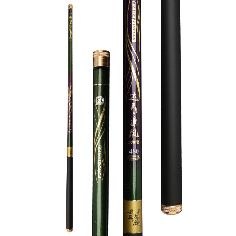 Canne à pêche à haute teneur en carbone légère et dure 6H19 Tune canne à main noire canne à pêche à pas court