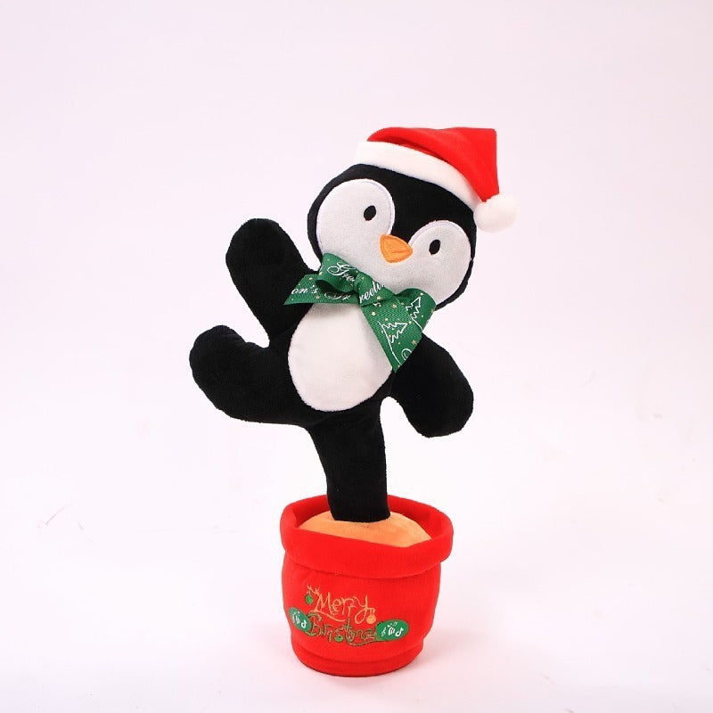 Jouets de noël dansants, arbre amusant, répétition parlant, jouets électroniques en peluche, peut chanter, enregistrement, éclaircir, éducation précoce, cadeau amusant de noël
