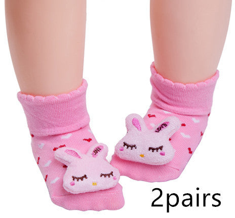 Chaussettes tridimensionnelles pour bébé, poupée animale mignonne