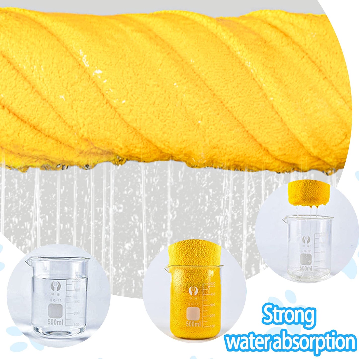 Serviettes pour chiens pour sécher les chiens, serviette de bain pour chien, serviettes pour chiens et chats à séchage rapide, serviettes en fibres douces, super absorbantes, serviette en microfibre douce à séchage rapide pour chiens, chats jaune