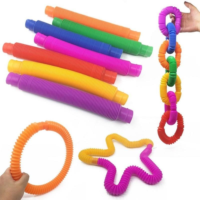 Bobine de Tube en plastique coloré, jouet magique créatif pour enfants, cercle, jouets amusants, développement précoce, jouet éducatif pliant