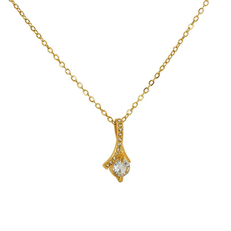 Collier en strass raffiné en acier inoxydable, Design européen et américain d'intérêt particulier