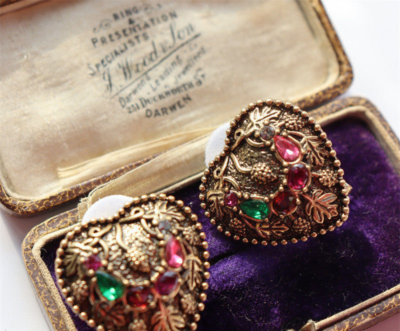 Boucles d'oreilles diamant tchèques à glaçure colorée