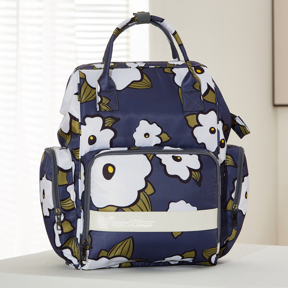 Sac à dos multifonctionnel en Nylon imprimé imperméable à la mode, sac de maman Portable de grande capacité