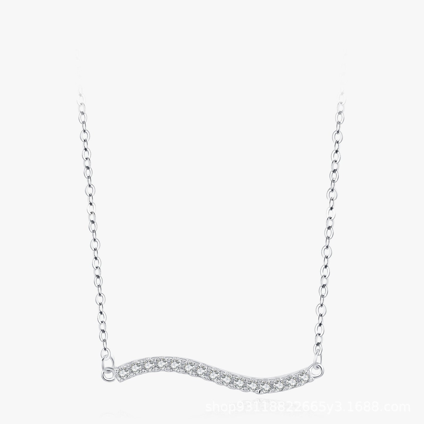 Wavy Micro Rhinestone Necklace For Women
