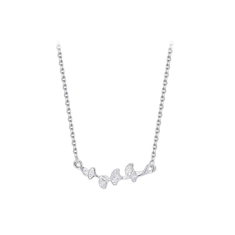 Collier feuille de Ginkgo pour femme, pendentif de luxe léger en argent Sterling S925, pendentif minoritaire