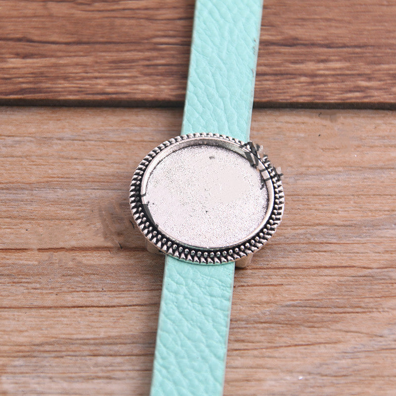 Simple Fashion Bracelet PU Leather Alloy Base Support Buckle 18mm DIY Bracelet