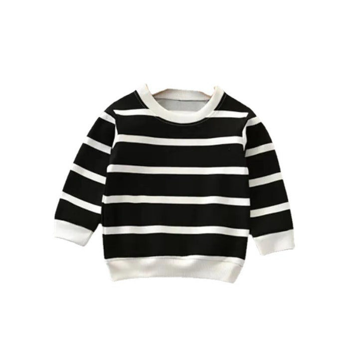T-shirt à manches longues pour enfants, pull rayé à la mode