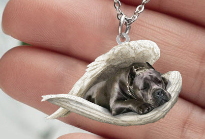New Unique Dogs And Cats Sleeping Angel Pendant Car Key Ring