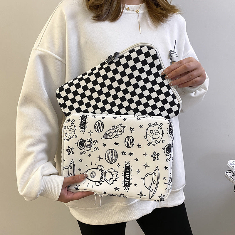 Carnet de sac de fichier à main de stockage de damier