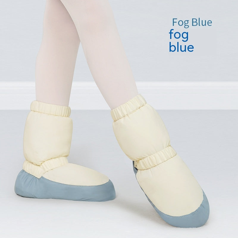 Bottes de neige de danse doublées de polaire pour femmes, chaussures d'entraînement de Ballet à fond souple