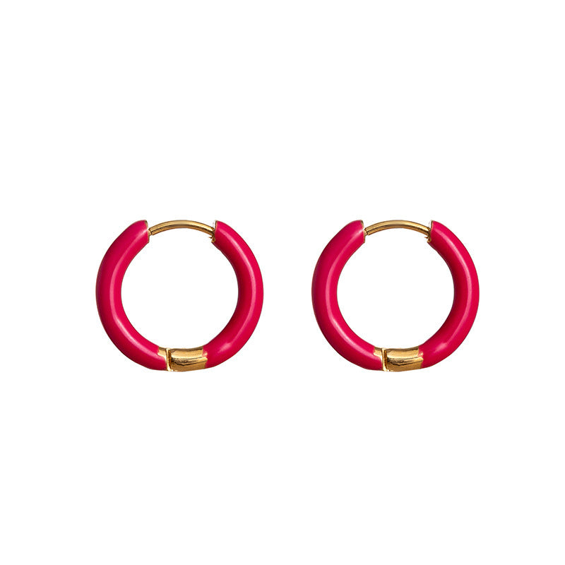 Collier d'huile coloré Clip d'oreille en acier inoxydable