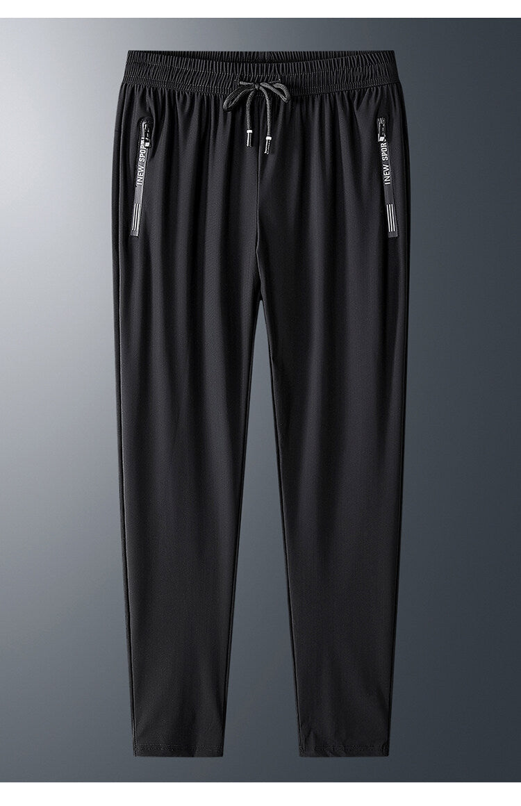 Ice Silk Trousers Men's High Elastic Breathability Leisure Sports Quick-drying