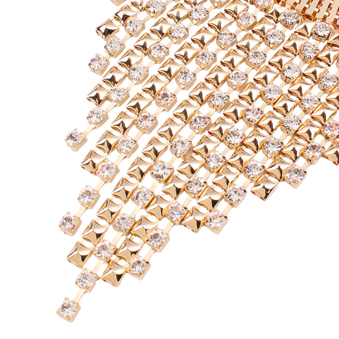 Suite de colliers et boucles d'oreilles en diamant à pampilles multicouches, mode créative