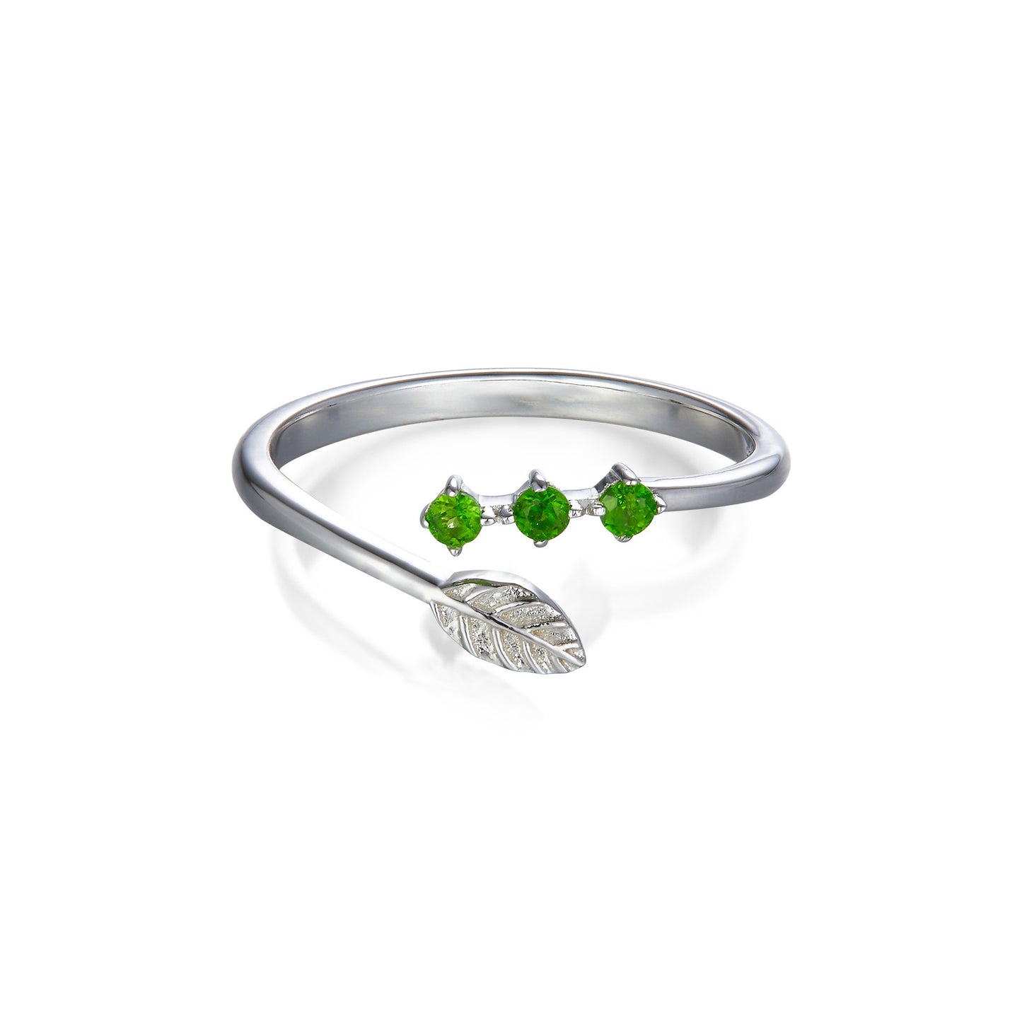 925 Silver Natural Diopside Minimalist Ring
