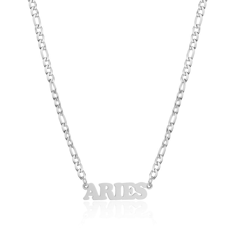 New 304 Stainless Steel 18K Gold Simple Twelve Constellations Necklace