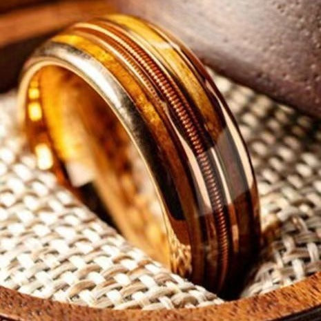 Fashion New Double Wood Grain Ring