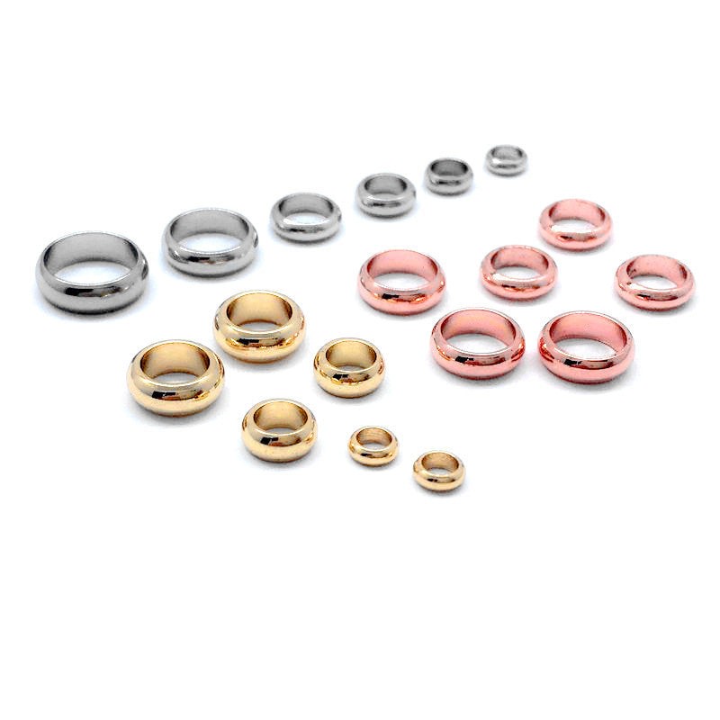 Stainless Steel Pearl Ring Spacer Beads Diy Ornament Accessories