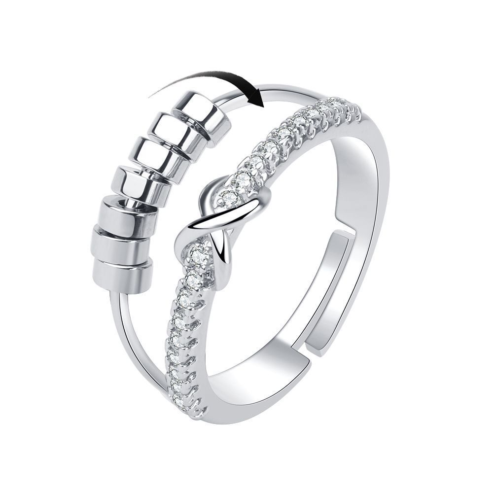 Women's Double Bow Spinning Ring
