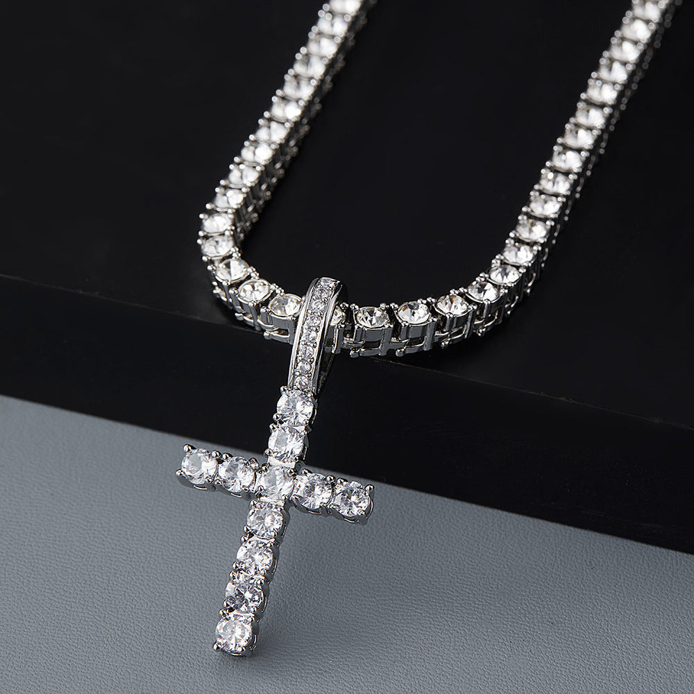 Versatile And High-end Zirconia Cross Necklace