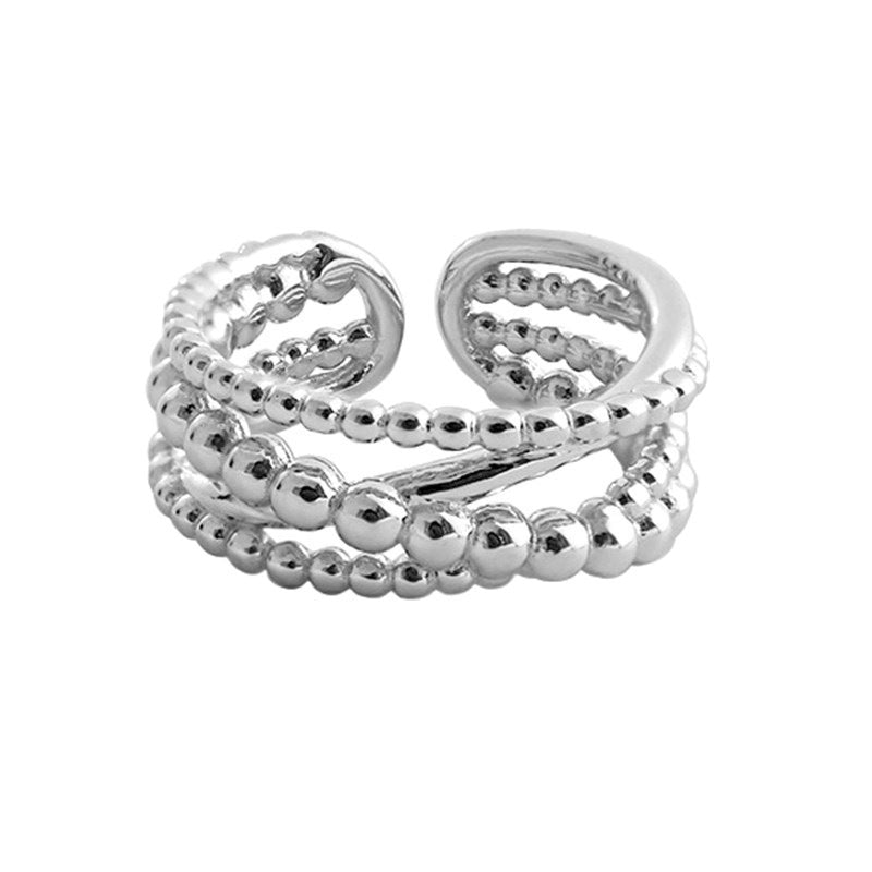 Women's Braided Winding Multi-layer Cross Ring