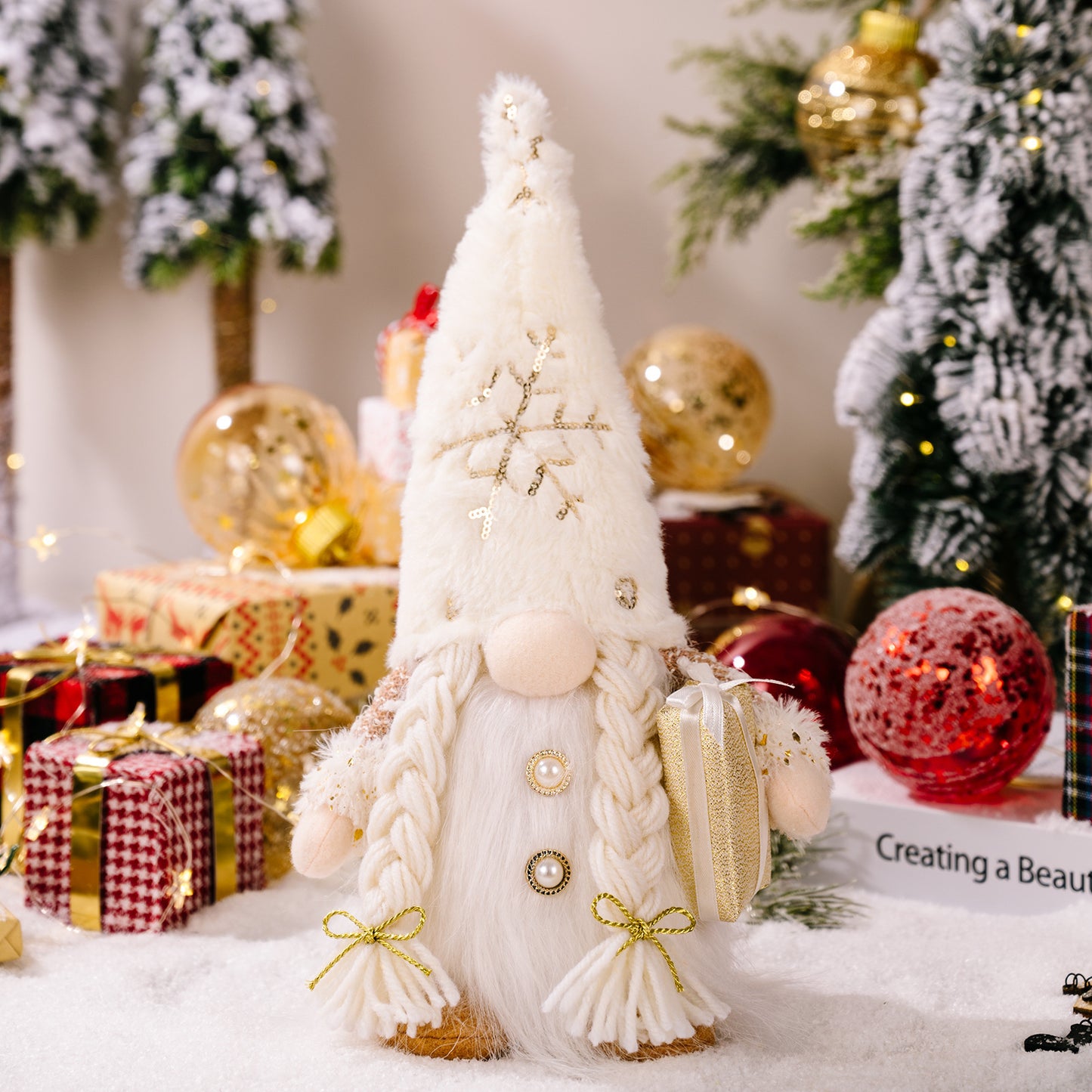 Poupée décorative sans visage en tissu de noël, ornement, décorations de noël