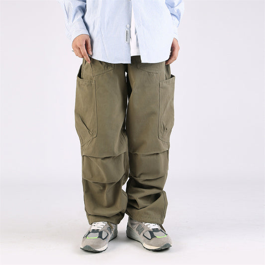 American Japanese Pleated Casual Pants Ankle Drawstring Sports Trousers