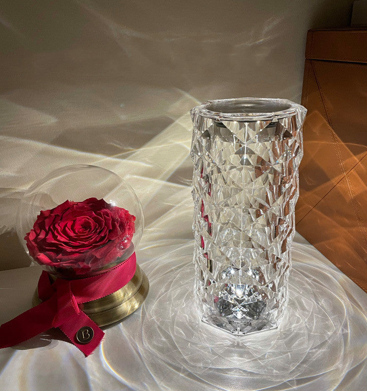 Lámparas de mesa LED románticas con diamantes rosas para dormitorio, sala de estar, fiesta, cena, decoración, luces creativas