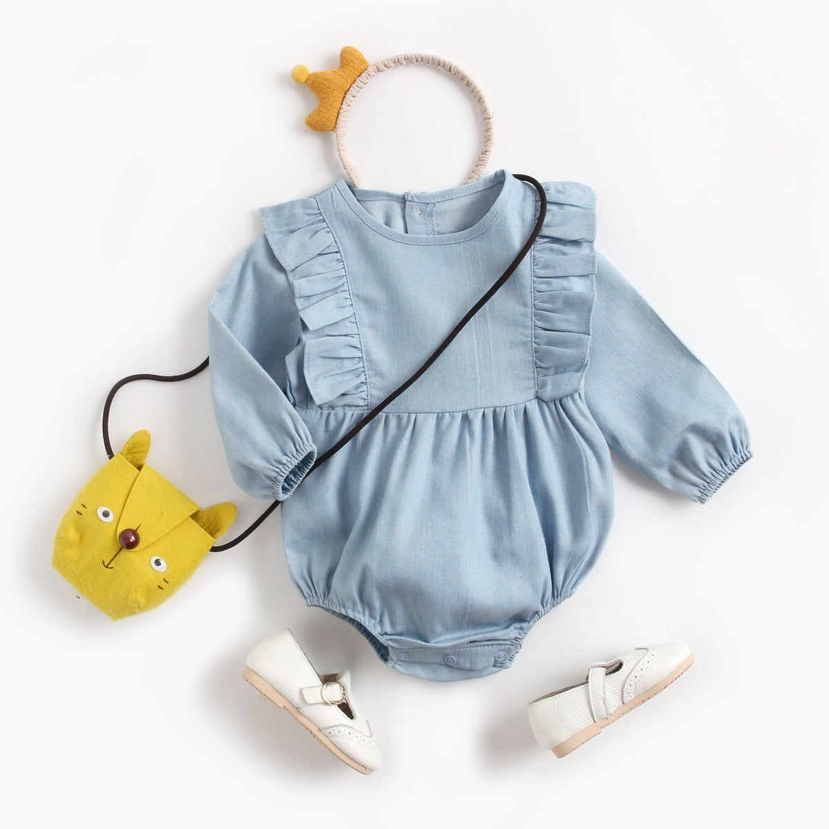 Vêtements en jean pour bébé, body enveloppant, barboteuse à pet