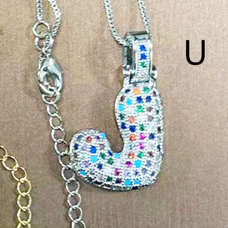 Clavicle Chain Copper Color Zircon Pendant