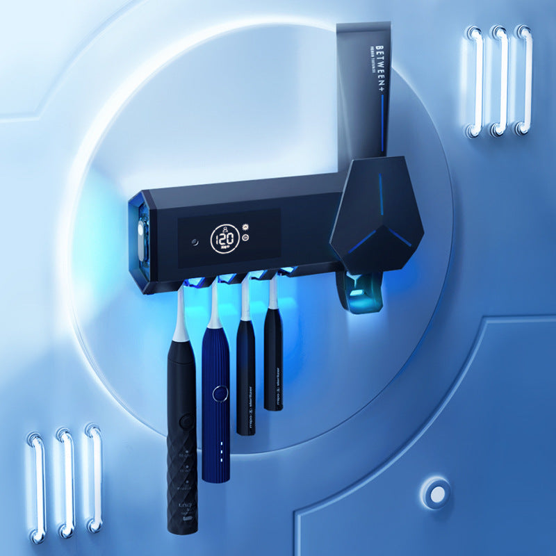 Stérilisateur de brosse à dents intelligent sans Perforation ultraviolette salle de bain stérilisation électrique étagère murale rangement mur d'aspiration