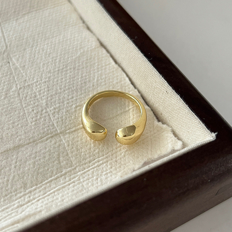 Anillo minimalista básico de apertura suave para mujer, anillo de moda con personalidad elegante que combina con todo, estilo frío