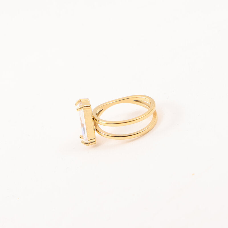 Anillo largo de circón a la moda para mujer