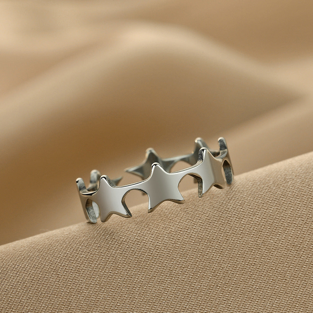 Anillo ajustable de estrella pequeña para mujer joyería vintage