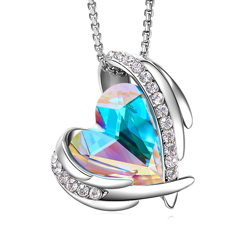 Collier ange pour femme, Niche créative, pendentif en cristal, collier Simple assorti avec tout