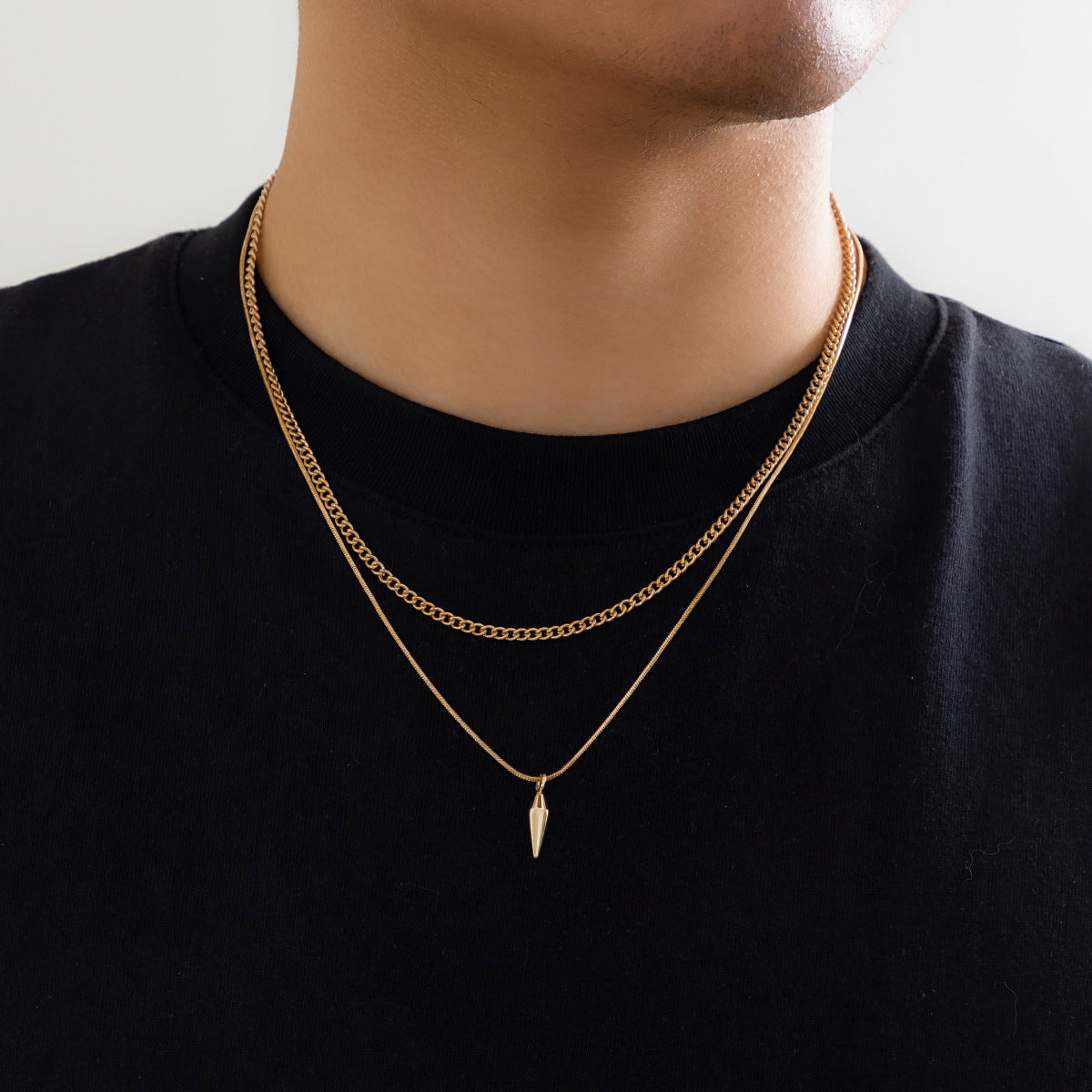 Niche Rivet Necklace Ornament Men's Trendy Hip Hop Cool Long Sweater Chain