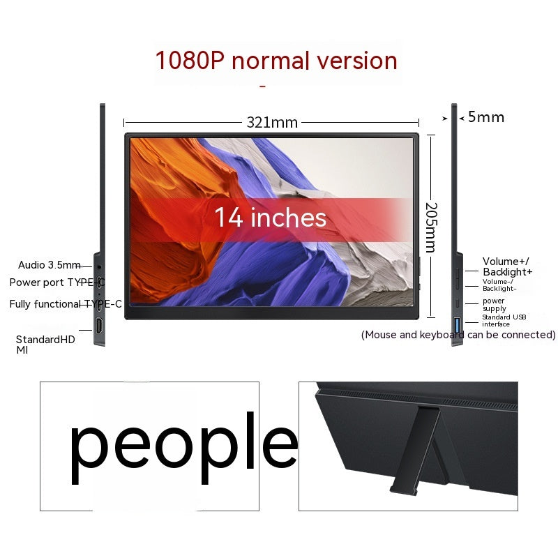 Écran d'extension externe de jeu d'ordinateur de téléphone portable de moniteur portatif de contact