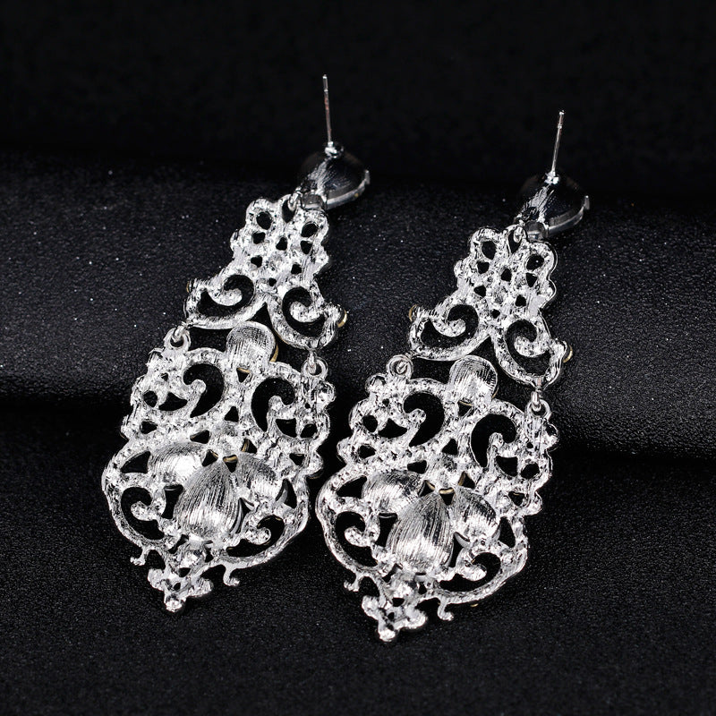 Women's Fashionable Alloy Diamond Crystal Earrings