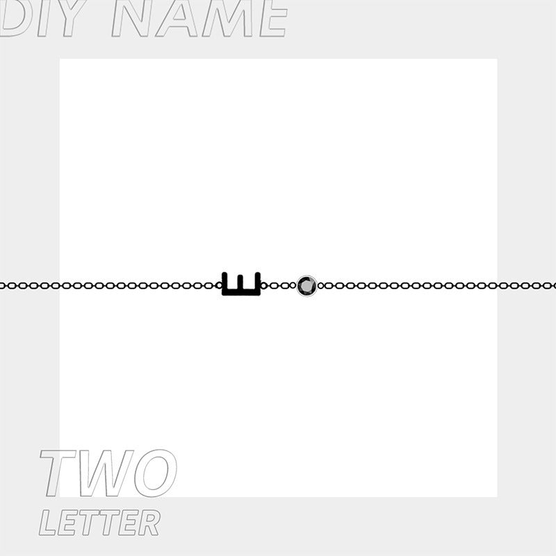 Bracelet Diamant d'Eau Acier Titane Femme 26 Lettres Anglaises