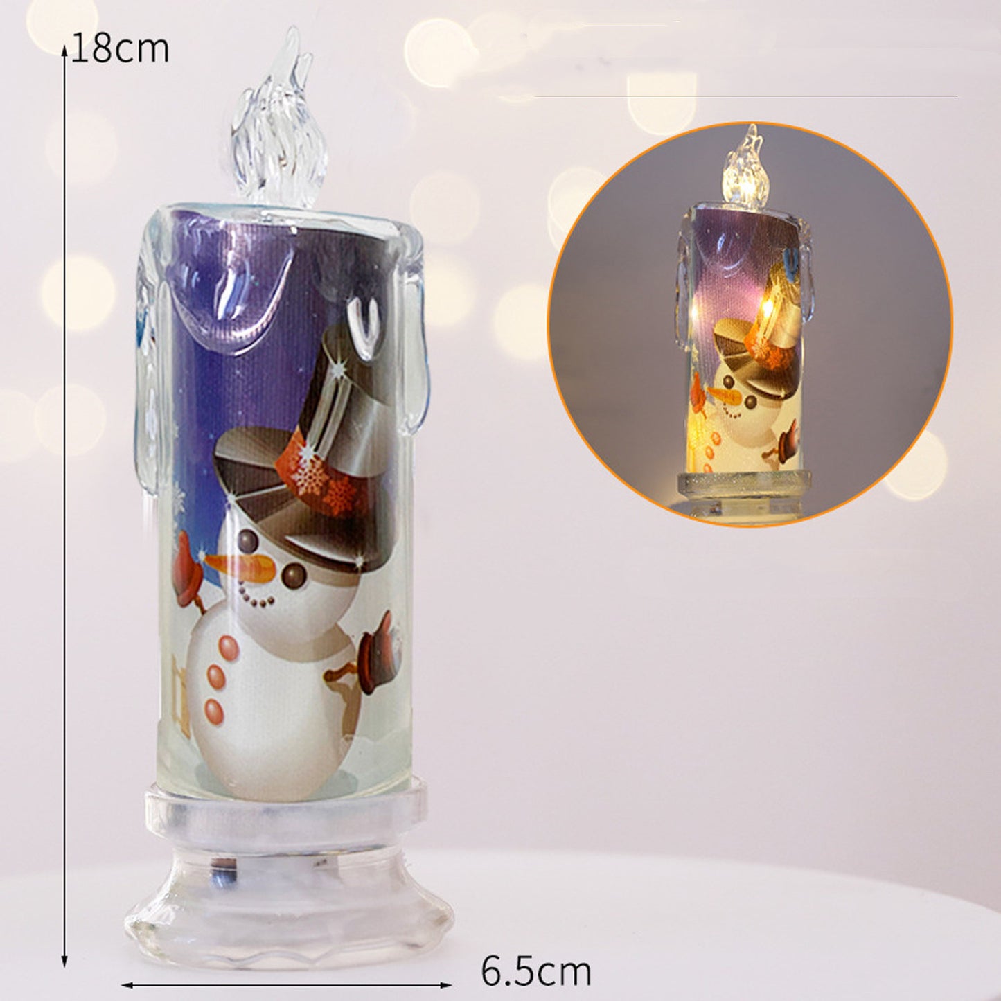 Cadeaux décoratifs de bougies électroniques transparentes de Noël