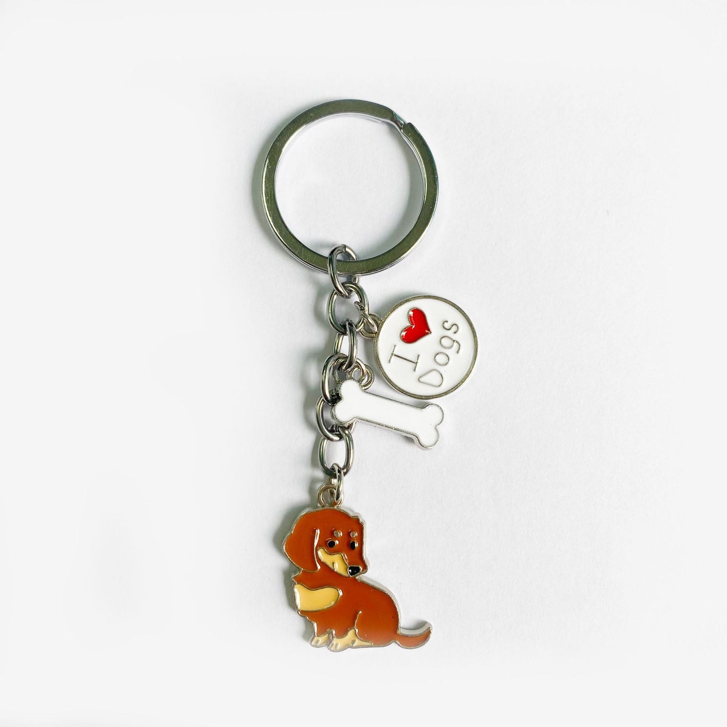 Porte-clés en métal ciré pour chien de compagnie de style américain