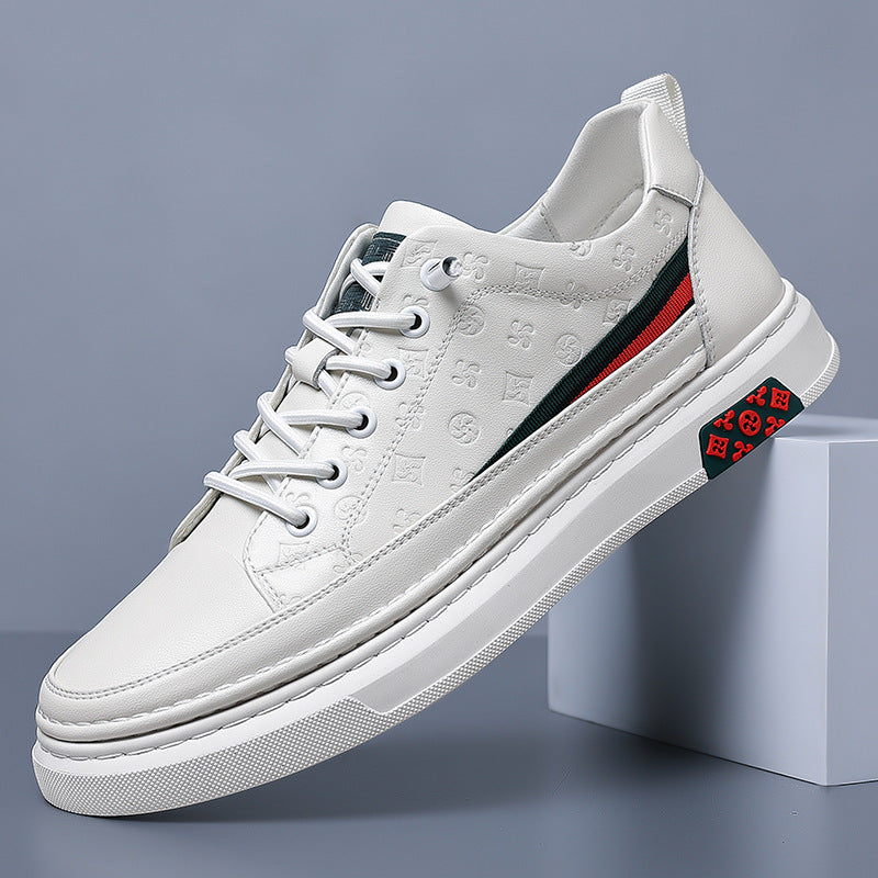 Chaussures de mode décontractées à fond souple pour hommes en peau de vache