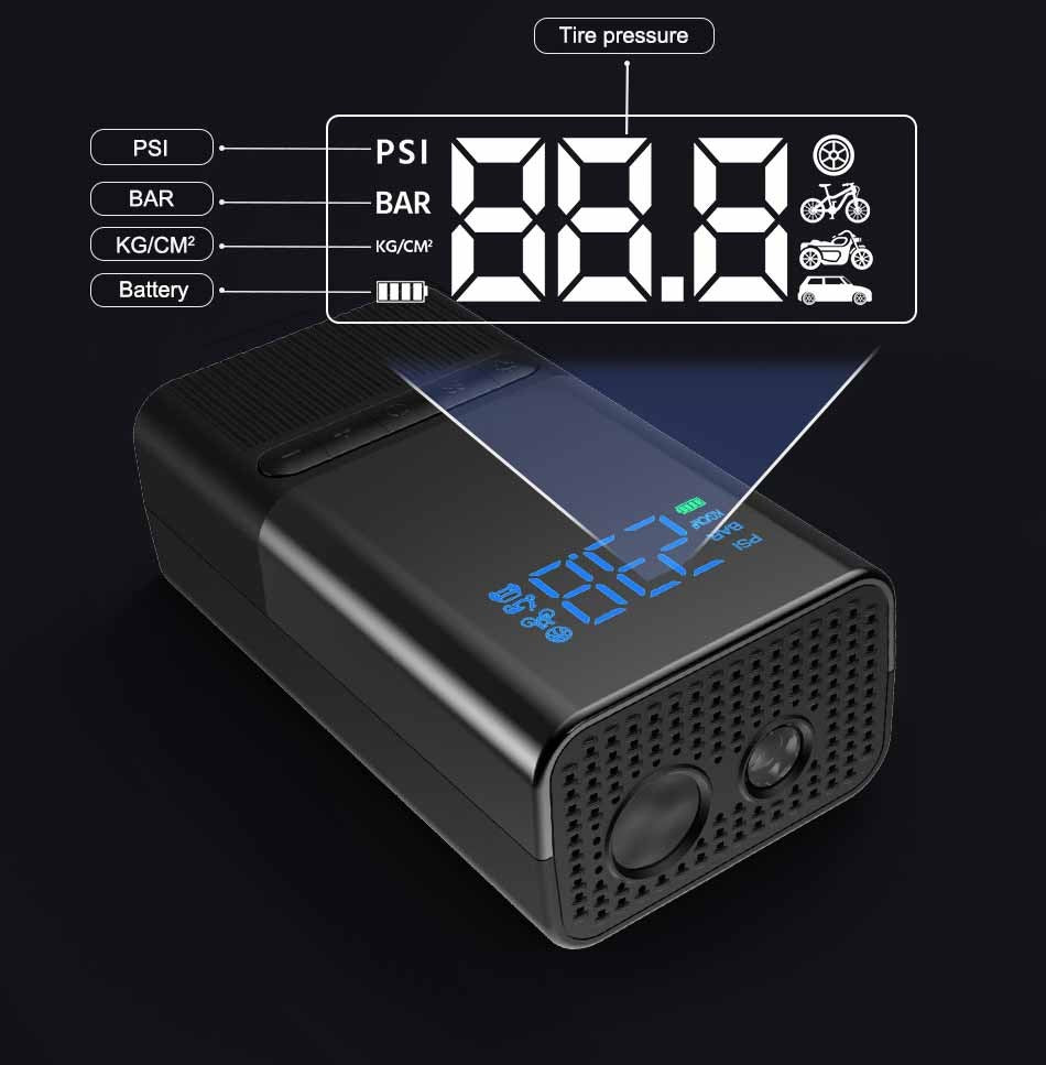 Compresor de aire de bomba inflable para bicicleta, coche, barco, Inflador de neumáticos, portátil, recargable