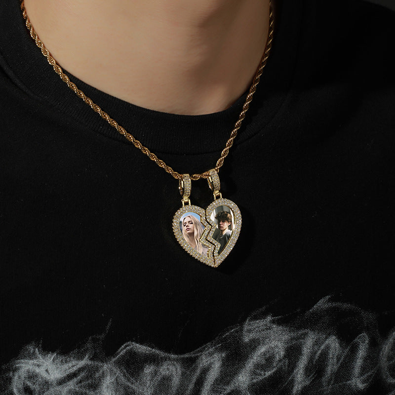 Collier multi-parties en forme de cœur de personnalité de la mode