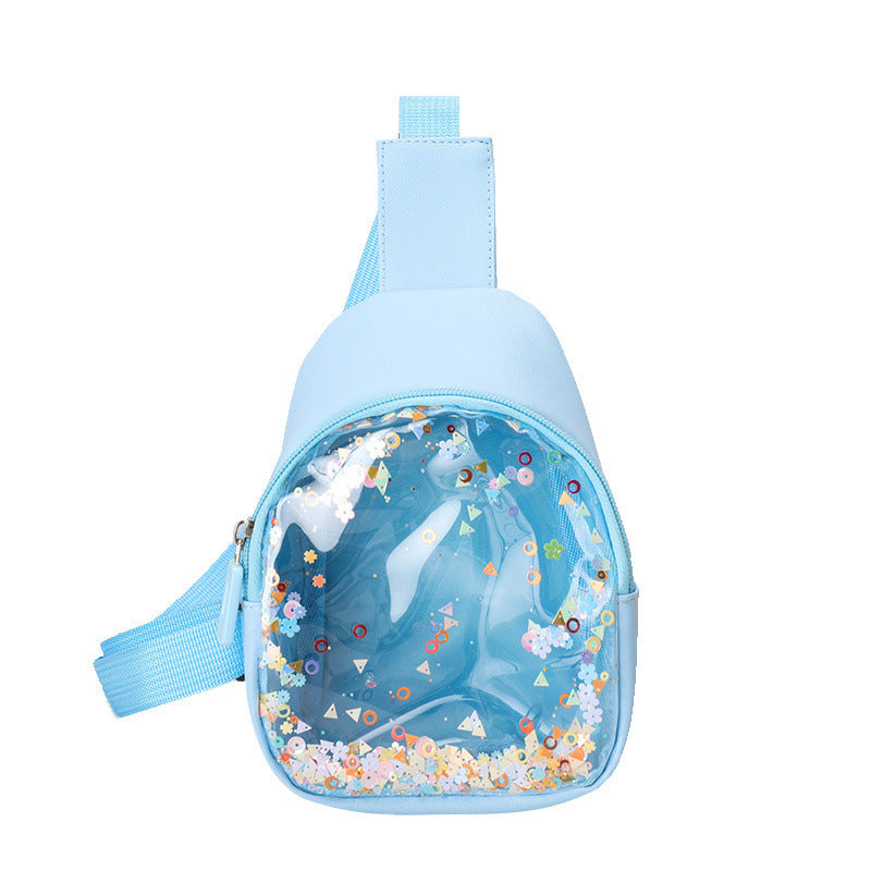 Sac de poitrine en cuir PU de couleur unie pour enfants, sac à bandoulière léger et Cool pour enfants, sables mouvants