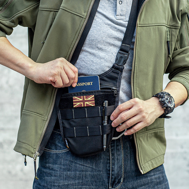 Sac messager invisible sous les aisselles, antivol personnel