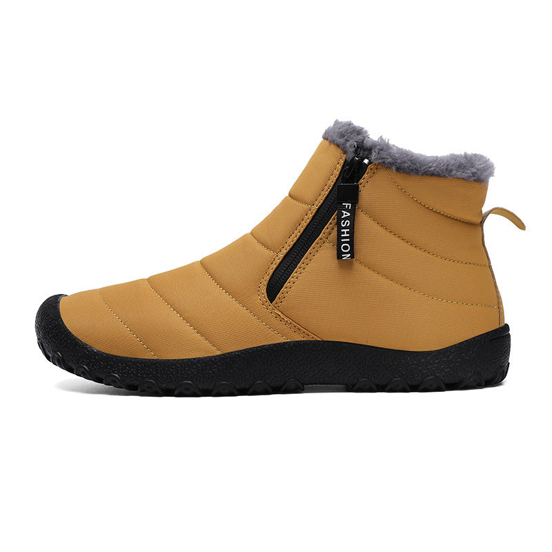 Zapatos de algodón térmico para exteriores, zapatos de invierno con forro polar y cremallera para hombre