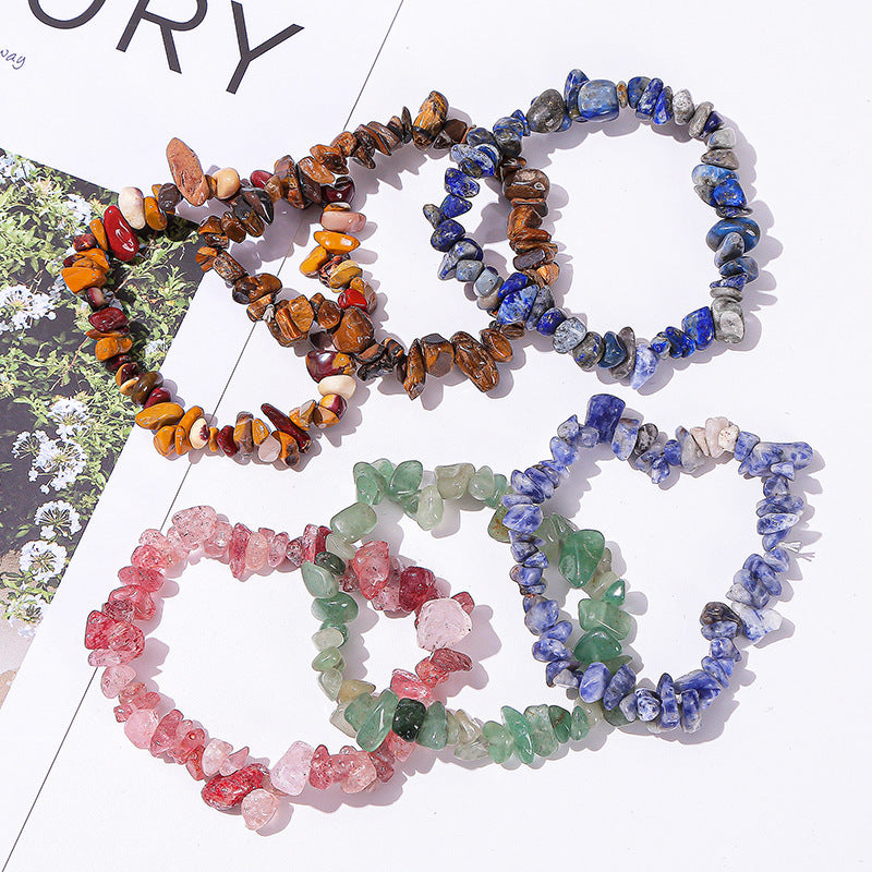 Natural Crystal Gravel Agate Aventurine Irregular Bracelet