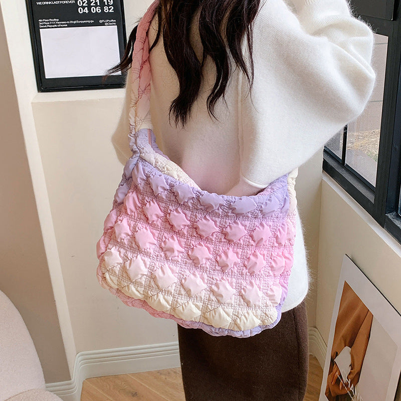 Bolsa nube de gran capacidad, bandolera de hombro femenina de color degradado